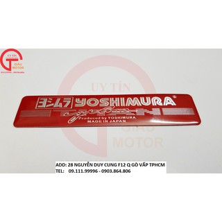 TEM NHÔM CHỮ YOSHIMURA MÀU ĐỎ DÁN PÔ, PHUỘC XE MÁY , CHỐNG NƯỚC ,BỀN ĐẸP. TẶNG KÈM MIẾNG TEM DECAL DÁN XE.