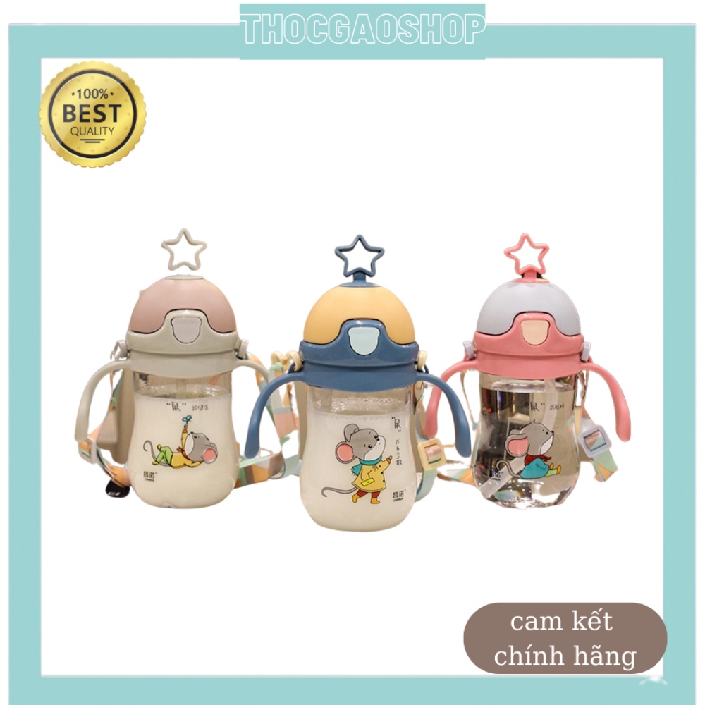 Bình Tập Uống Nước Hình Ngôi Sao Cho Bé Kèm Dây Đeo tặng cọ rửa ống hút Thocgaoshop8989