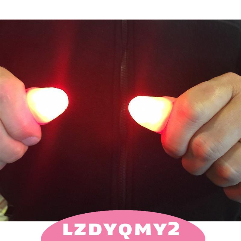 2pcs Portable LED Finger Thumbs Light Magic Props Party Bar Show Lamp Red Color
