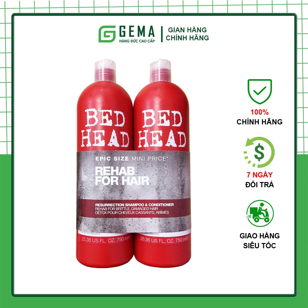 Bộ dầu gội xả TIGI BEAD HEAD màu đỏ dành cho tóc khô sơ hư tổn cho tóc suôn mượt chắc khỏe | Nhập khẩu chính hãng