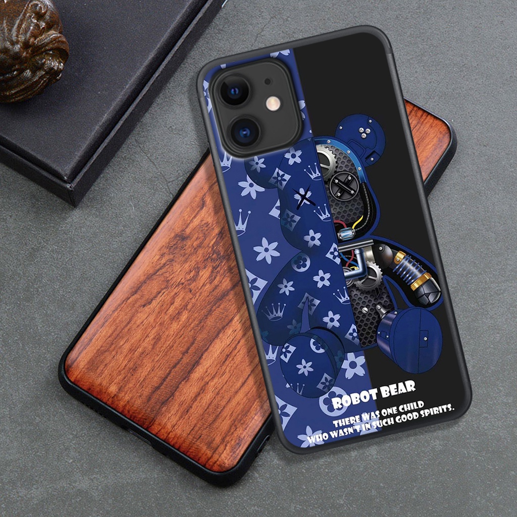 Ốp Lưng Iphone 11 - 11 PRO - 11 PROMAX , In Hình Gấu Robot họa tiết L-V màu sắc cực đẹp.