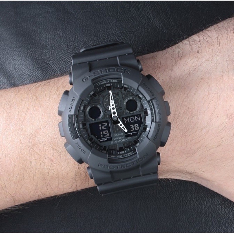Đồng hồ nam dây nhựa G-SHOCK Casio chính hãng Anh Khuê GA-100-1A1DR