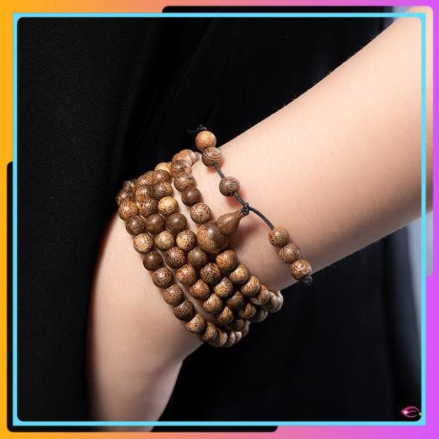 Vòng tay trầm hương, vòng tay nữ - Chuỗi tràng 108 hạt Trầm Tốc Quảng Nam đủ size Nam Nữ