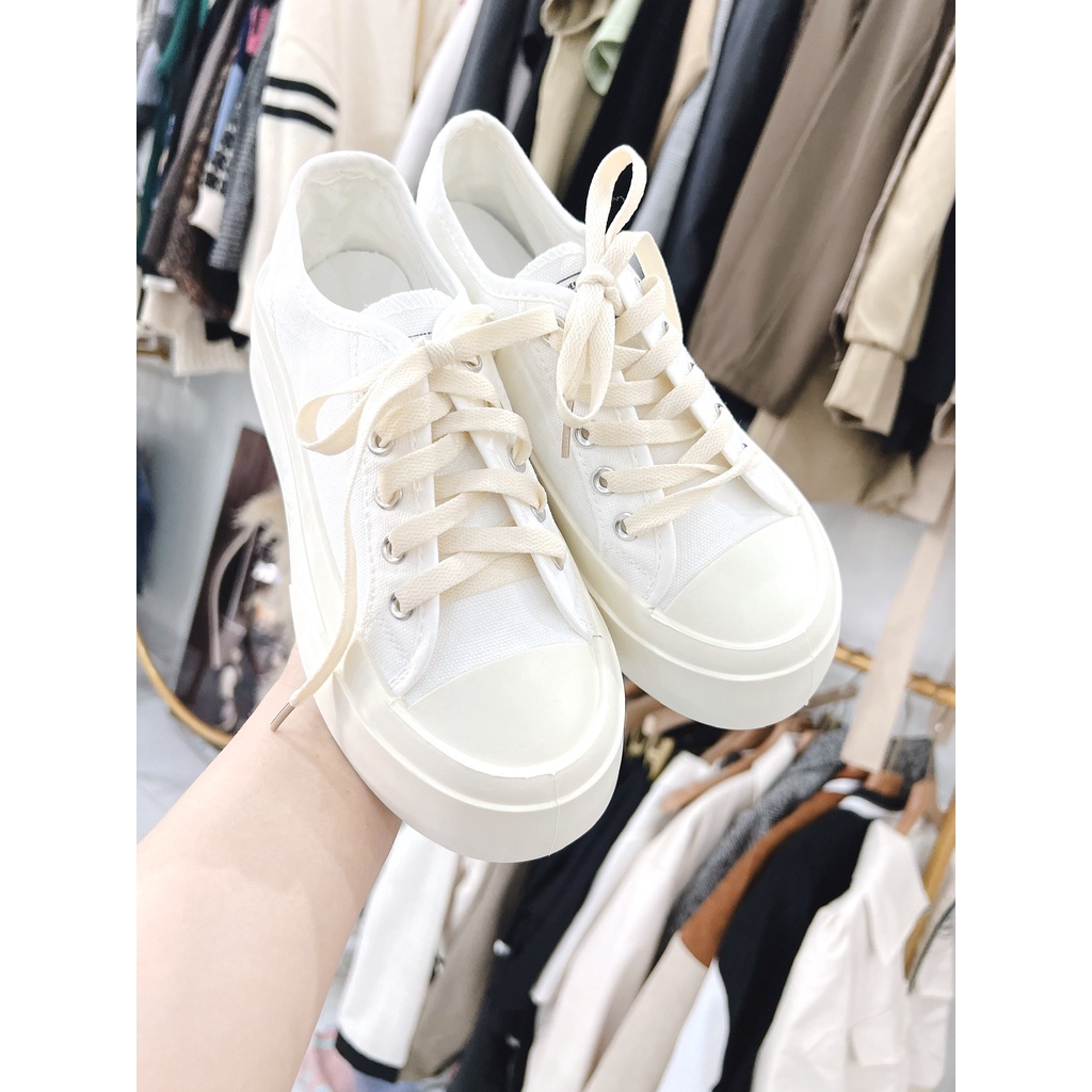 Giày Trơn Đế Cao Độn Đế sneaker Nam Nữ Unisex Cao Cấp họa tiết caro, nâng đế 3,5cm SIÊU ĐỈNH