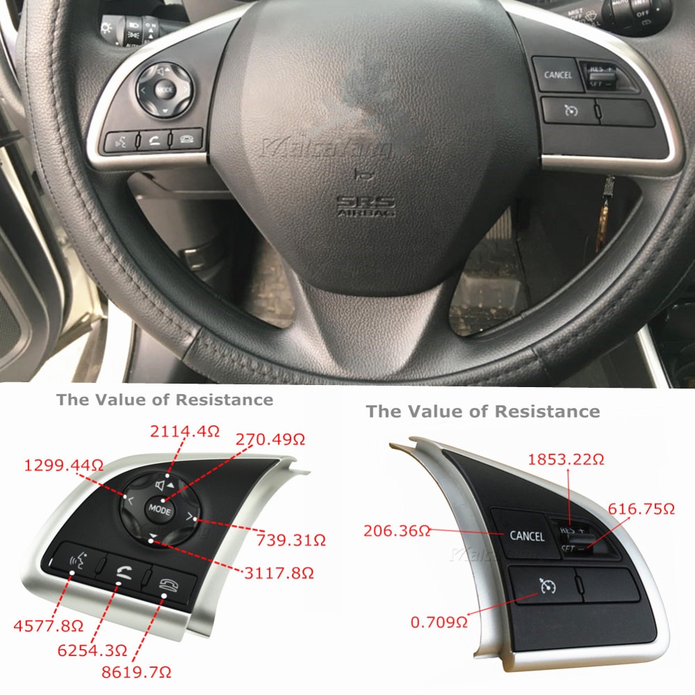 Công tắc điều khiển hành trình có nút âm lượng gắn vô lăng cho Mitsubishi Outlander 13-15 2016-2018 Xpander Cruise