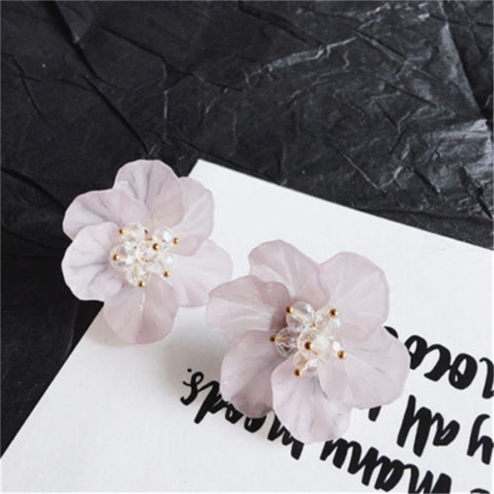 Bông Tai Hình Cánh Hoa Bằng Acrylic Phong Cách Vintage Thanh Lịch Cho Nữ