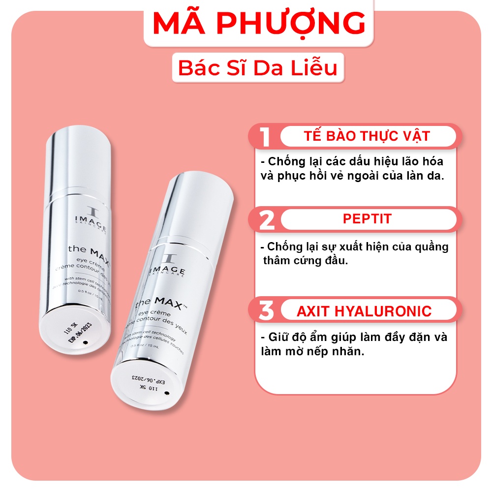[CHÍNH HÃNG] Kem chống nhăn, giảm bọng mắt Image The Max Eye Creme 15mL
