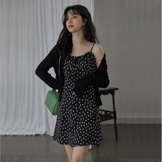 [Kèm Video SP] Váy Nữ Cao Cấp Hai Dây Phối Họa Tiết Hoa Nhí Kiểu Dáng Basic Hiện Đại Thời Trang Sugal VAY NU SG 0027V1