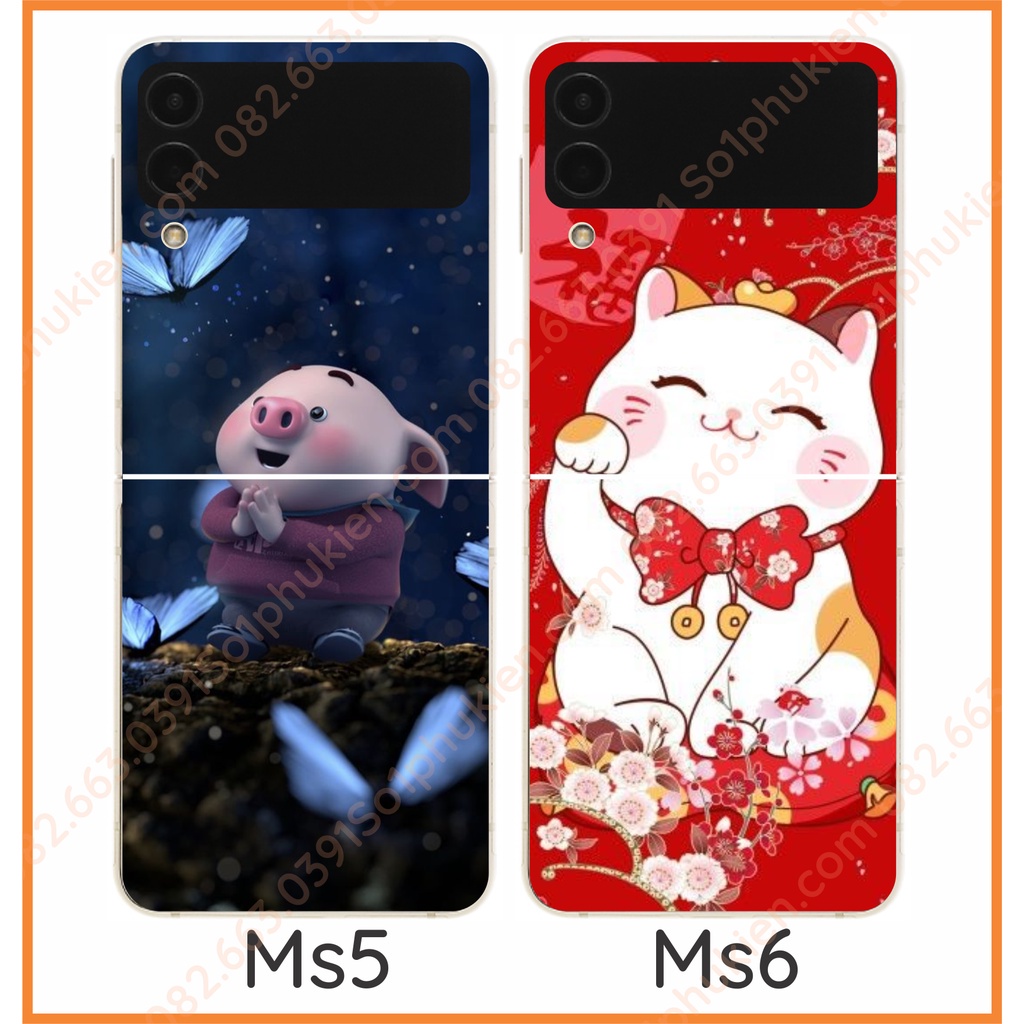 Ốp lưng Samsung Z Flip 3 / Z Flip 4 dẻo in hình nhiều mẫu tết, dễ thương