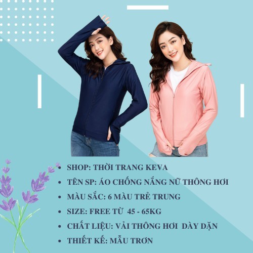 Áo Chống Nắng Nữ Thông Hơi Đẹp Giá Rẻ Keva Chống Nắng Tốt