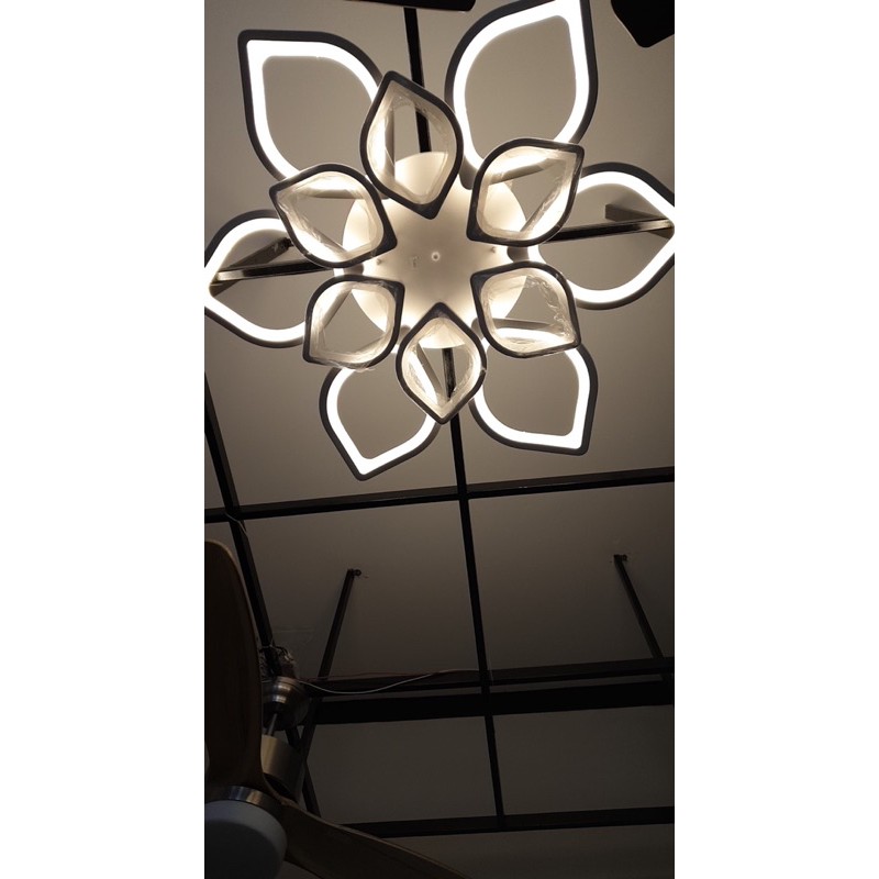 Đèn Ốp Trần Hoa Sen 12 Cánh Có Mầu Đen