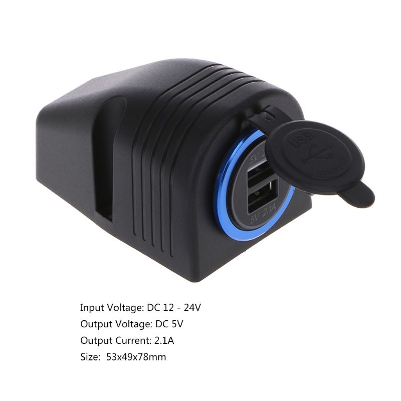 Cục Sạc Chuyển Đổi LIDU1 12V 24V Sang 5V 2.1A Hai Cổng USB Cho Xe Hơi Xe Tải