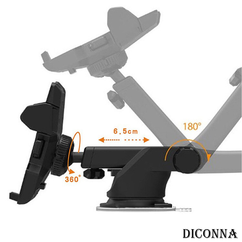 360° Giá Đỡ Điện Thoại Gắn Kính Chắn Gió Xe Hơi Bằng ABS Có Thể Gấp Gọn Tiện Dụng