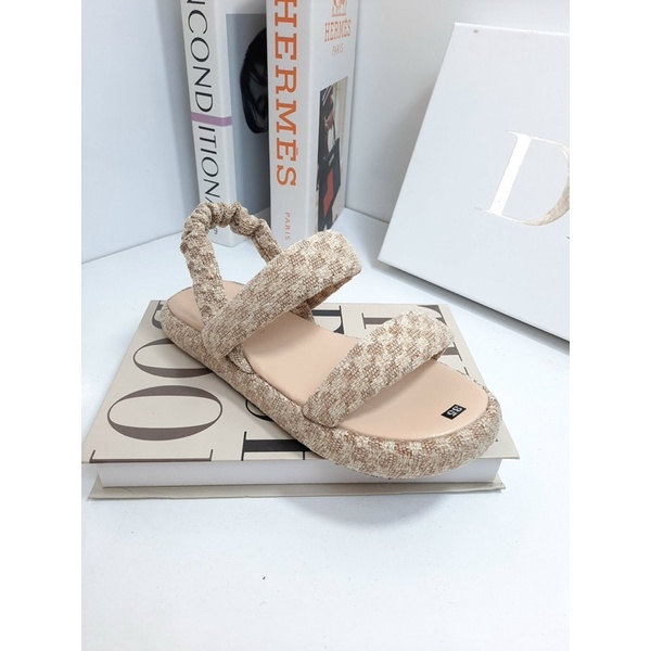 (Xả hàng lẻ size) Sandal xuồng nữ 2 phân MAILIAA 2 quai ngang caro