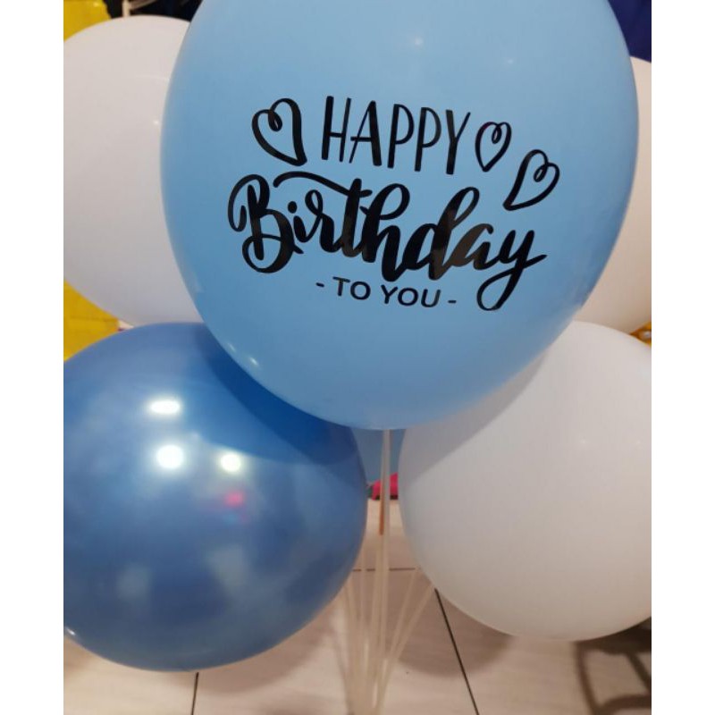 Miếng Dán Trang Trí Bằng Nhựa Pvc Hình Bong Bóng Chữ Happy Birthday