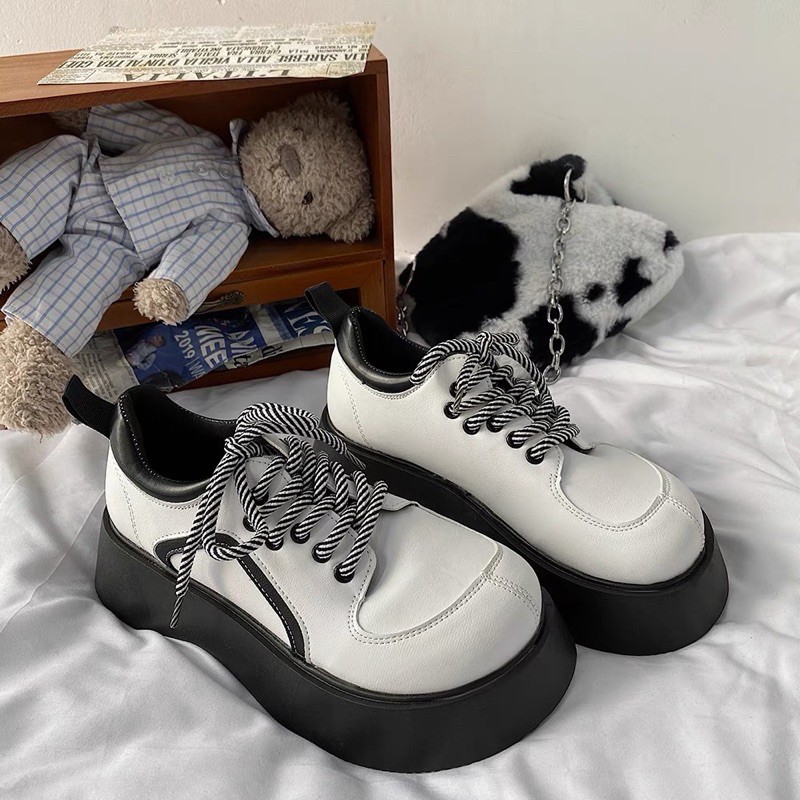 Giày lolita buộc dây đế cao cổ điển độc lạ ngầu chất dễ thương cá tính sneaker ulzzang Hàn Quốc [Yannie] | BigBuy360 - bigbuy360.vn