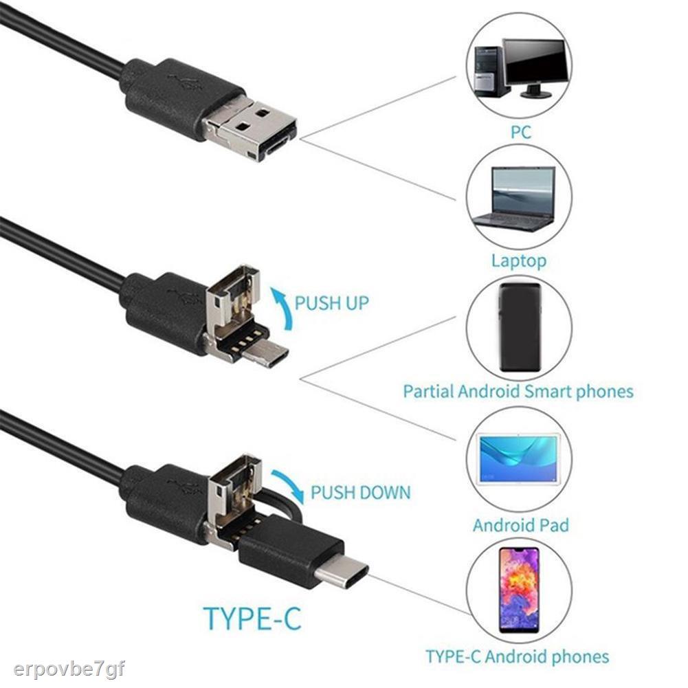 Hình Thật Camera nội soi mini HD 640x480 IP67 1/2/3.5m cứng type-C dẻo chuyên dụng cho kiểm tra xe hơi R0H5 | BigBuy360 - bigbuy360.vn