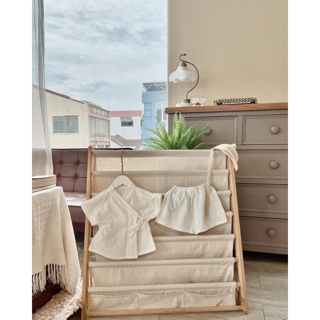 Áo + quần vạc chéo trắng em bé trai