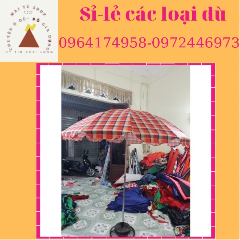 NGUYÊN BỘ Ô DÙ BÁN QUẦN ÁO 12 NAN KÈO THÉP