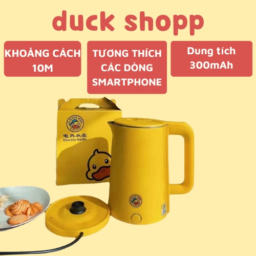 Ấm Đun Nước Siêu Tốc Tự Động Bằng Thép Không Gỉ Hình Vịt Vàng-Bình đun nước siêu tốc dễ thương G.Duck