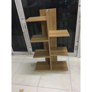 Kệ sách vân gỗ vuông 5 tầng chịu lực tốt, an toàn, chắc chắn