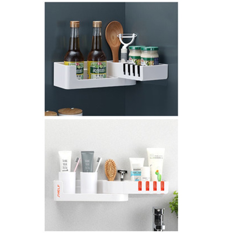 Giá Đỡ Dầu Gội Gắn Góc Tường Tiện Dụng Cho Phòng Tắm / Nhà Bếp