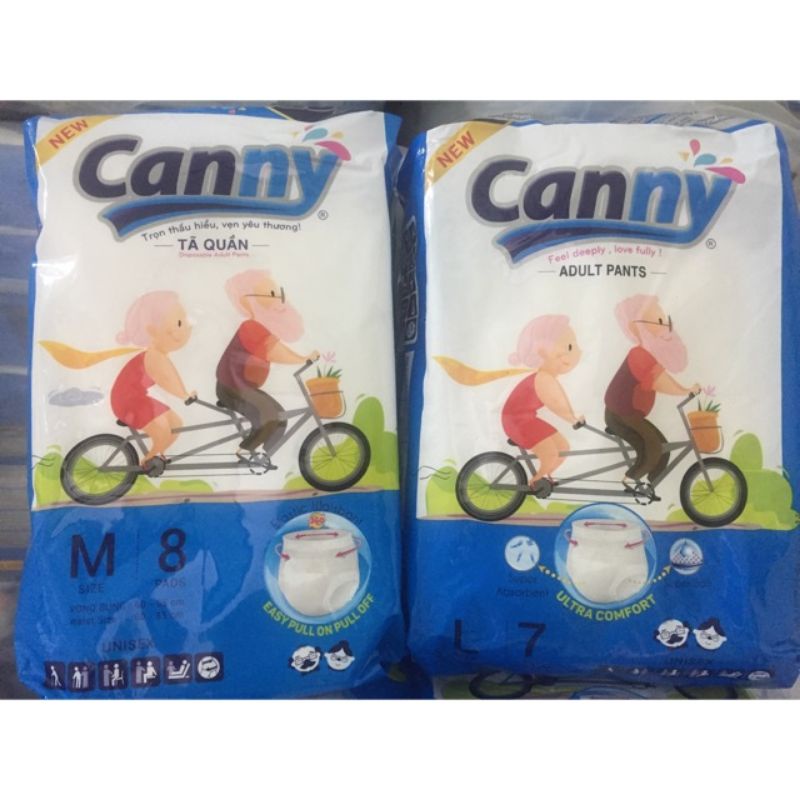 Combo 5 gói bỉm quần người lớn Canny size M 8 miếng, L 7 miếng một gói