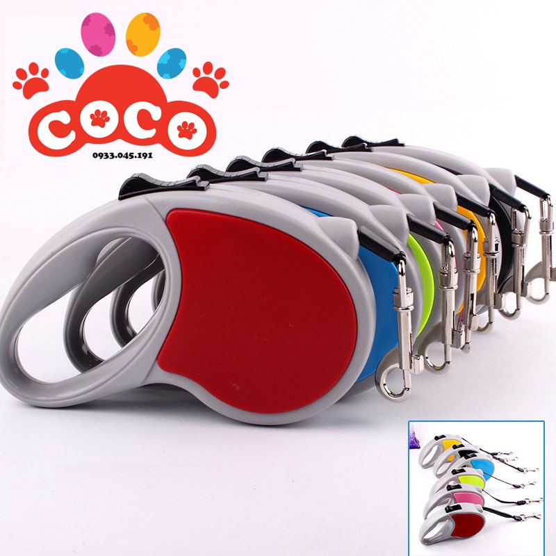 DÂY DẮT CHÓ MÈO ĐI DẠO RÚT TỰ ĐỘNG - DÀI 3 M