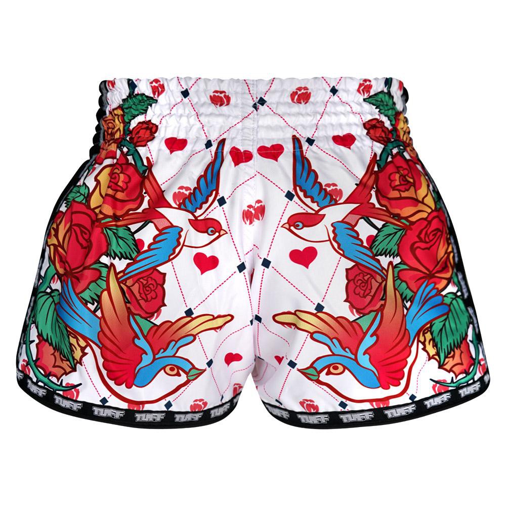 Quần Muay Thai Tuff White Retro Style Rose With Birds