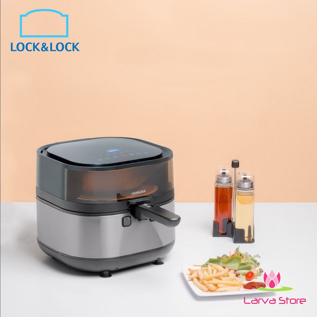 Nồi Chiên Không Dầu Lock&amp;Lock EJF596BLK Visible Stirring Air Fryer 7.2L 1800W - Larva Store