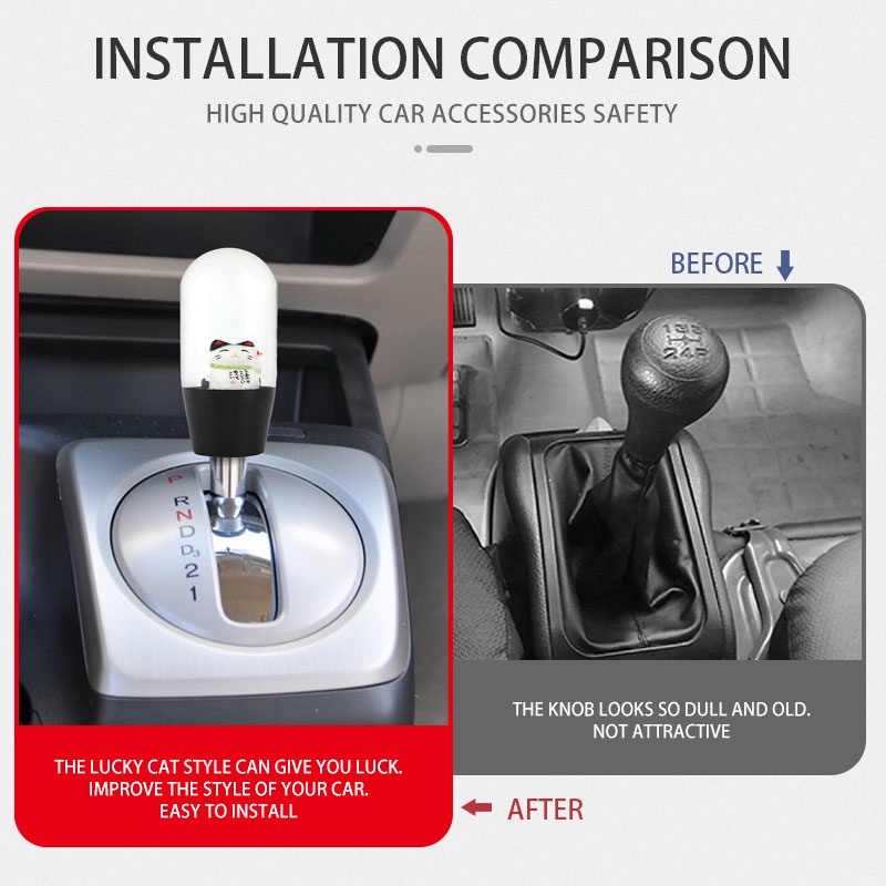 JDM Mèo May Mắn Núm gạt cần số xe hơi Tự Động thủ công cần sang số ô tô Thông Dụng Đầu cần số Ô Tô trang trí Núm gạt cần số xe hơi phụ kiện nội thất ô tô