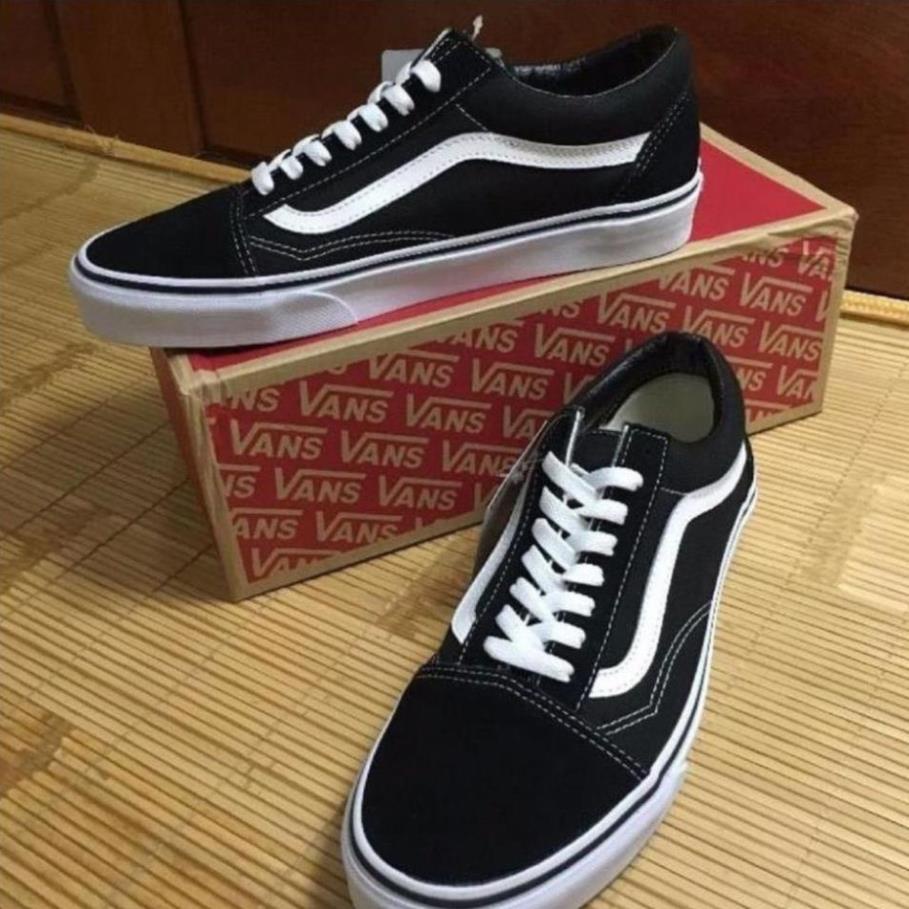 Giày Nam Nữ - Giày Vans Old Skool Thể Thao Cổ Thấp Vải Đen Sọc Trắng . ' ' . II ^ .📷