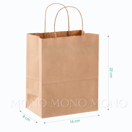 Set 3 Túi Giấy Kraft Đựng Quà Tặng - Nhiều Kích Cỡ - Túi Giấy Môi Trường Đựng Thực Phẩm, Mono Boutique