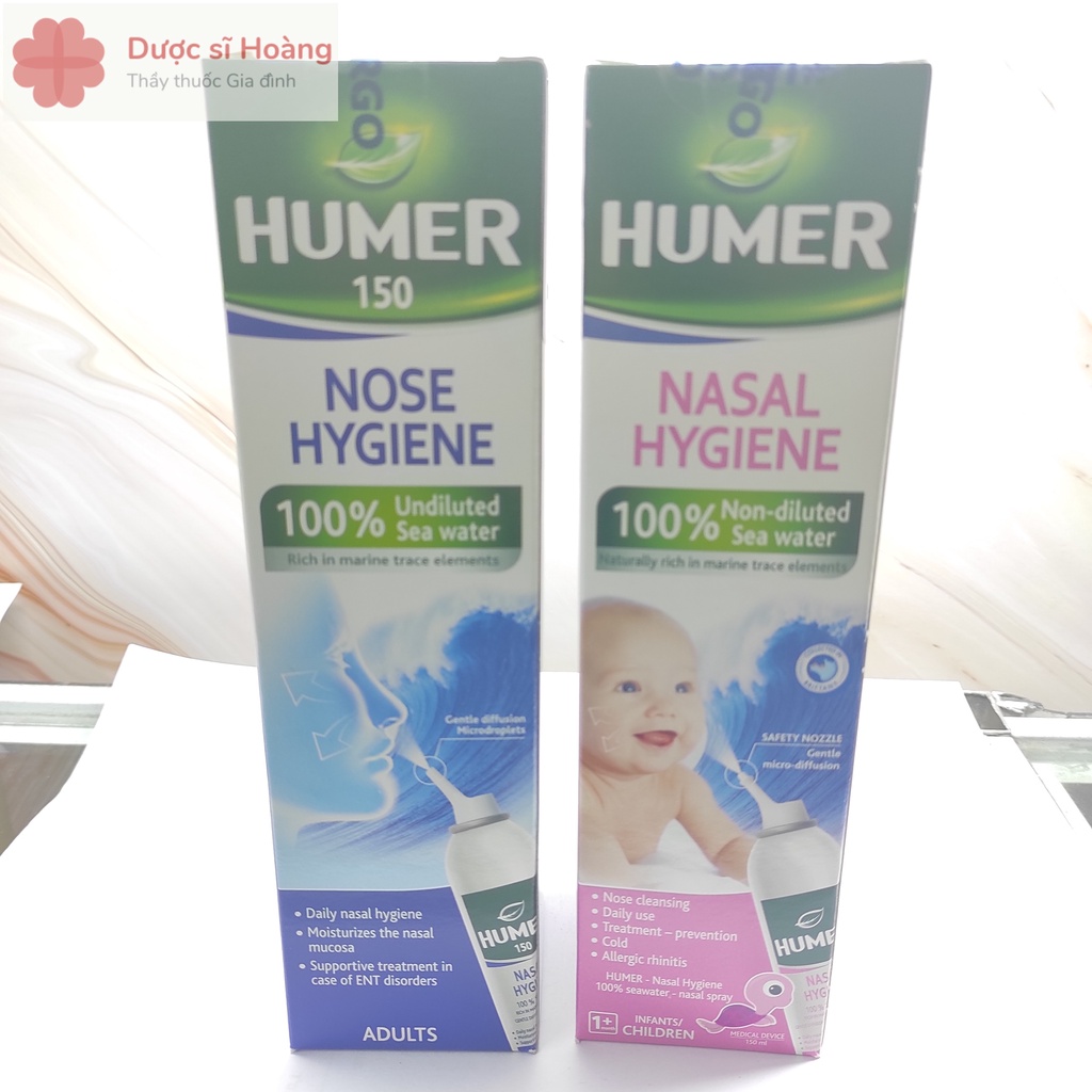 Nước Biển Xịt Mũi Người Lớn Trẻ Em Humer 150 Adults - Chai 150ml