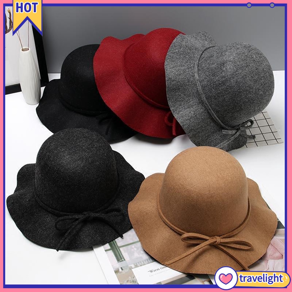 Mũ Len Vành Lượn Sóng Thủ Công Phong Cách Retro Mùa Đông Cho Nữ