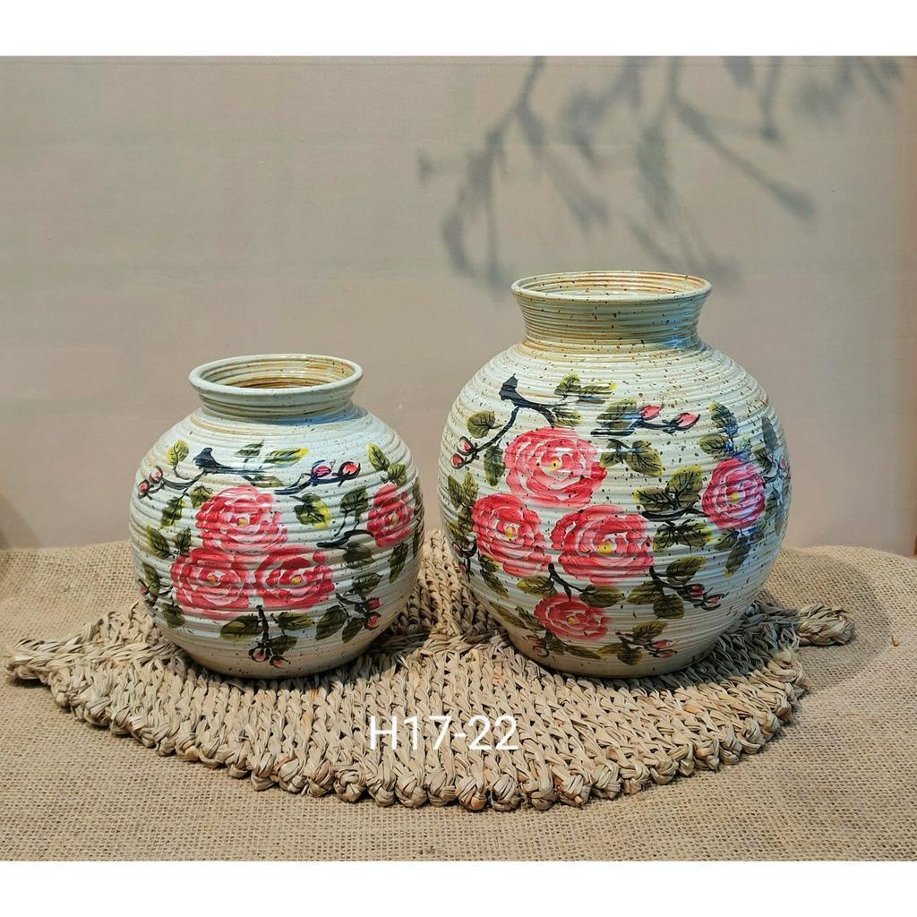 Bình hoa trơn vò cao men mộc,sản phẩm cao cấp gốm Bát Tràng,decor trang trí giá cực sốc