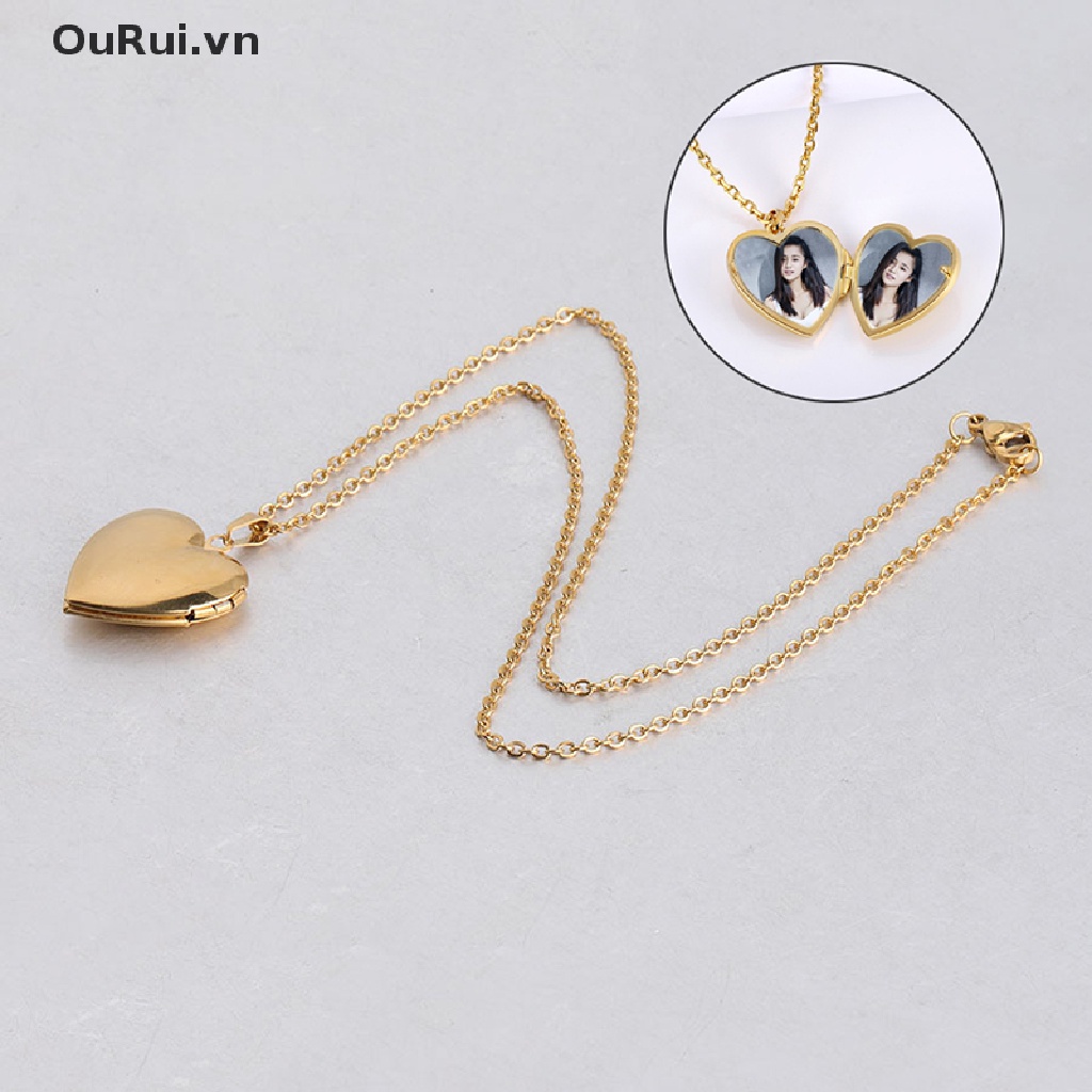 {RUI} Love Heart Locket Pendants for Women Men Openable Photo Frame Picture Necklace {OuRui.vn}