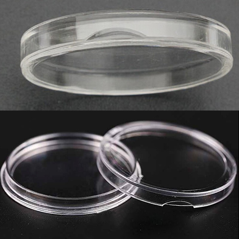 Set 10 hộp nhựa tròn trong suốt 35mm đựng tiền xu