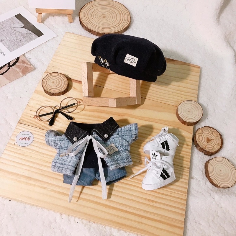 Set Blue Boy Blue Girl , outfit cho doll búp bê 15-20cm