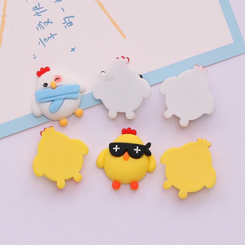 Charm (C505) slime/ Dụng Cụ Charm Trang Trí [Ko Keo &amp; Nút] Bé Gà Con Cá Tính