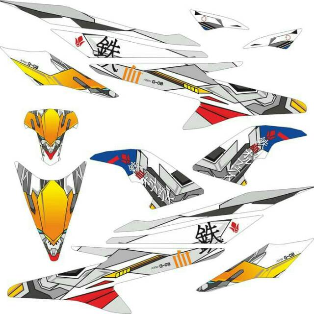 Sticker Dán Trang Trí Hình Gundam Barbatos Aerox 155