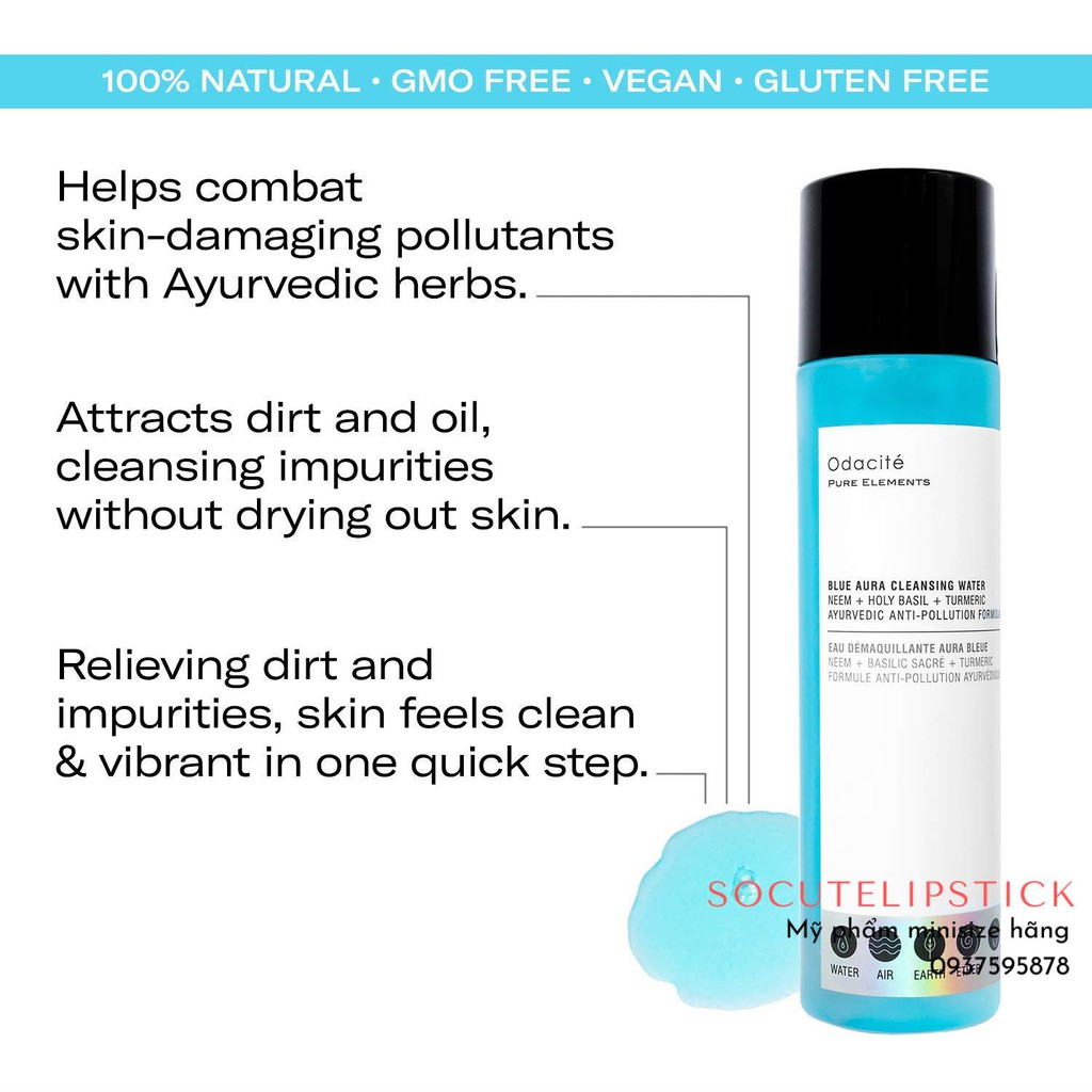 Nước tẩy trang Odacite Blue Aura Cleansing Water 39$ boxycharm