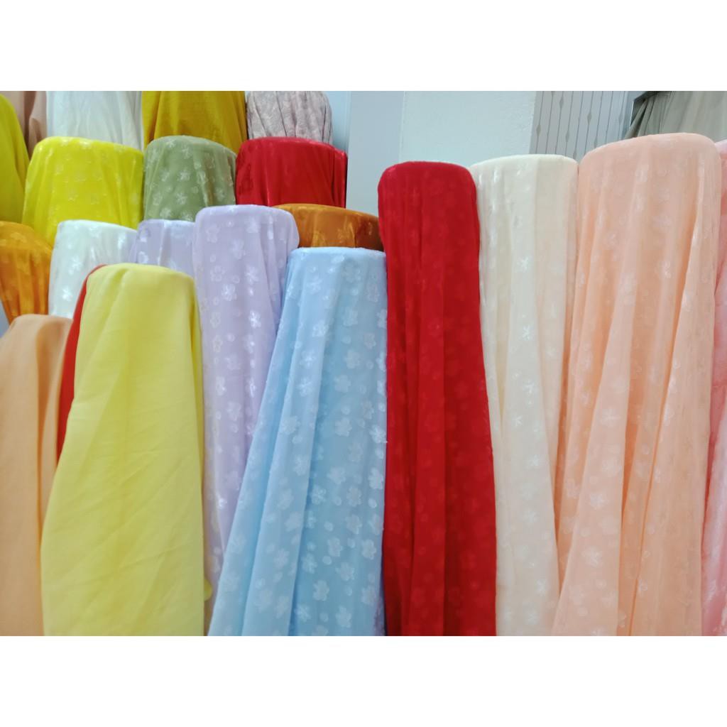 Giá Sỉ Vải tơ ép viền hoa 1m