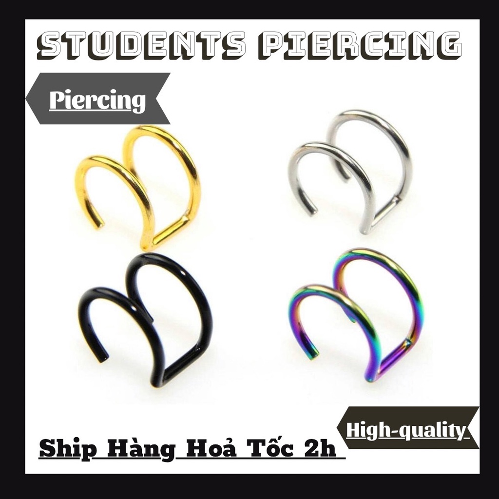 KHUYÊN KẸP VÀNH 2 VÒNG TRƠN CÁ TÍNH - KHUYÊN THÉP 316L