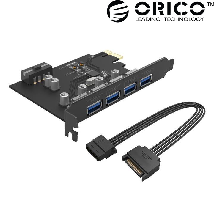 [Mã 159ELSALE hoàn 7% đơn 300K] Card chuyển đổi PCI-E ra 4 cổng USB 3.0 Orico PME-4U HB10