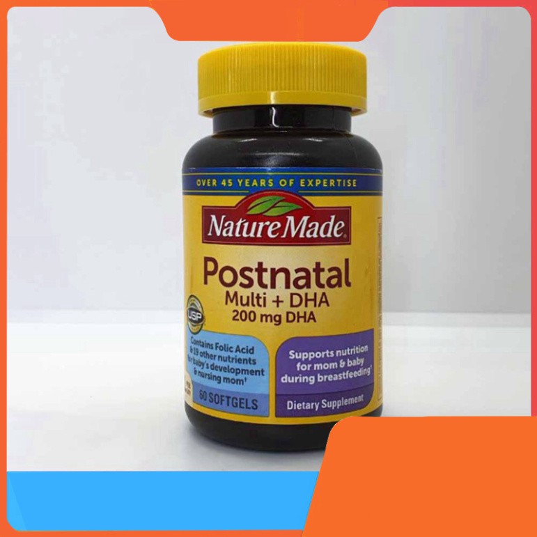 SIÊU TIẾT KIỆM Vitamin sau sinh Postnatal Multi +DHA Nature made - Postnatal 200mg DHA SIÊU TIẾT KIỆM