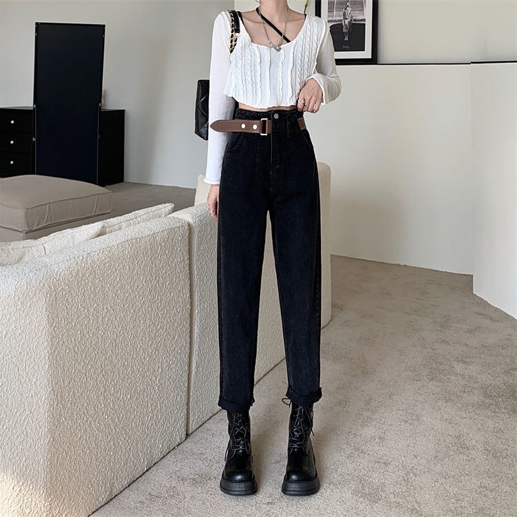 Quần Jean Lưng Cao Dáng Rộng Phong Cách Thời Trang Mới 2022 Dành Cho Nữ