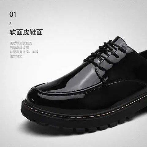 Giày da bóng mũi tròn thời trang Hàn Quốc cho nam