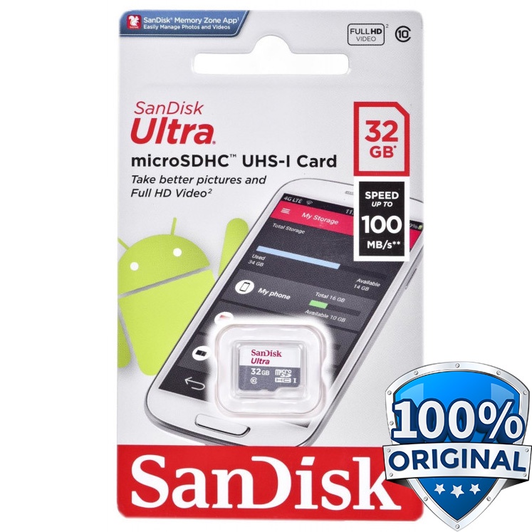 Thẻ Nhớ Sandisk Ultra Microsdhc Class 10 (100Mb / S) 32gb - Sdsqunr-032G