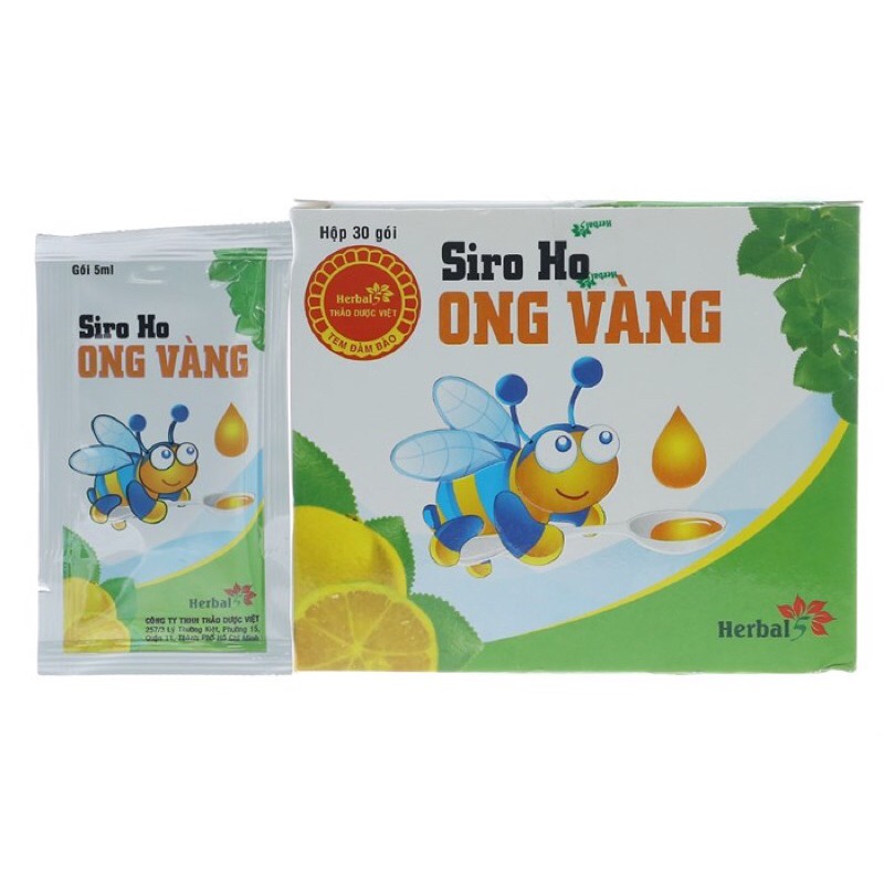 Siro ho Ong vàng (hộp 30 gói x 5ml)